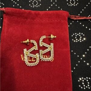 Valentino Gold and Silver Crystal Earrings